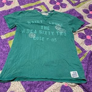 Green short sleeved shirt